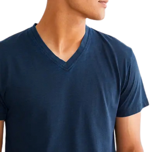 T-shirt col en V pour homme, manches courtes, coupe ajustée, style minimaliste décontracté, en jersey de coton, pour usage quotidien, personnalisable, vente en gros, vêtement de base, OEM - Product Image 4