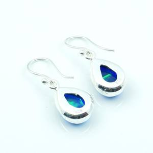 Boucles d'oreilles en opale de feu bleue, style bohème, en argent sterling 925, faites à la main, en forme de goutte, bijoux en pierres précieuses, cadeau pour femmes et hommes - Product Image 6