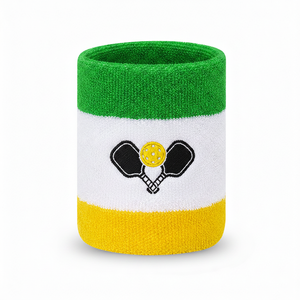 Sports Wristband Embroidery LOGO Dry Breathable Nylon & Cotton Heavyweight Tennis Wristband Protection Wholesale - Product Image 1