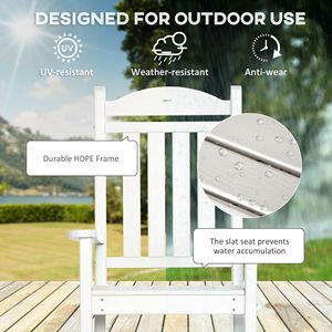 2 Sedie a Dondolo Bianche con Braccioli in HDPE Resistente allo Sbiadimento e Impermeabile per Relax Interno ed Esterno - Product Image 4