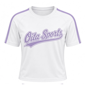 Ensemble uniforme de cheerleading imprimé lavande blanc pour adultes, haut à manches courtes, jupe plissée, tenue de sport athlétique pour l'entraînement et la pratique - Product Image 3
