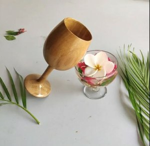 Copa de madera natural de calidad sostenible, personalizada para vino, agua, bebidas, vajilla, copa de vidrio al mejor precio - Product Image 6