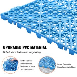 Piastrelle per Pavimenti Drenanti Antiscivolo in PVC Morbido Blu Spessore 8mm 30x30cm 55 Pezzi - Product Image 3