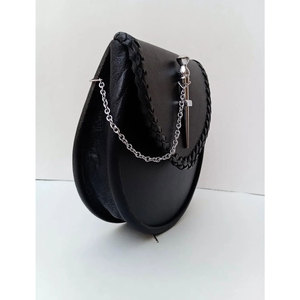 Sac de kilt écossais Sporran celtique en cuir végétalien noir fait main 2026 avec accessoire épingle à motif de tournesol pour costumes - Product Image 3