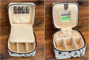 Caja de joyería de viaje de cuero multifunción mecanizada a mano, caja de joyería cuadrada de piel de vaca para collar, pendientes de regalo, anillos - Product Image 6