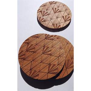 Posavasos Ecológicos de Madera de Nogal con Incrustaciones de Espiga |   Posavasos de Lujo Antideslizantes y Resistentes al Calor |   Decoración Nórdica para el Hogar al por Mayor - Product Image 3