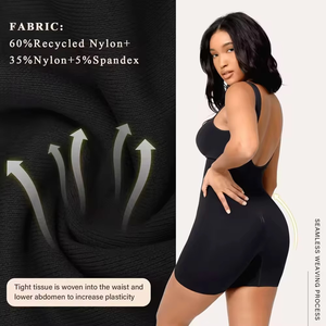 Mono sin mangas de cintura alta para mujer, color liso, control de abdomen, moldeador, ajuste ceñido, para todas las estaciones, ropa de gimnasio - Product Image 6