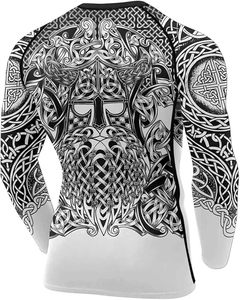 <b>Custom</b> Printed Long Sleeve Rash Guard <b>Compression</b> <b>Shirt</b> for Men with Viking <b>Design</b> Sublimation Print Full Sleeve Quick Dry - Product Image 3