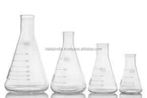 Frasco cónico Erlenmeyer de vidrio de borosilicato de 250ml de alta calidad, el mejor precio del proveedor de suministros de laboratorio indio - Product Image 3