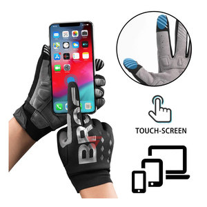 Guantes cálidos antideslizantes con tecnología de pantalla táctil para ciclismo, hechos de tela elástica, impresión de silicona, palma acolchada, cuero de gamuza - Product Image 2