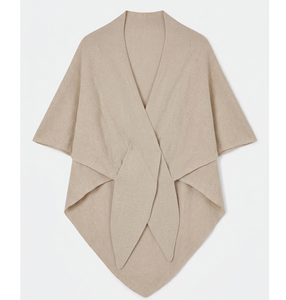 Streetwear Autumn Winter Asymmetrical Knit <b>Poncho</b> Shawl Women Solid Color Cape Cardigan Buckle Open Front <b>Wrap</b> Scarf - Product Image 3