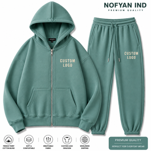 Ensemble de survêtement unisexe en coton molletonné lourd style hip-hop - OEM/ODM, marque privée, vente en gros - Product Image 1