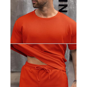 Conjunto de Pantalones Cortos Cargo para Hombre, Fabricante de Camisetas de Algodón, Atuendo Casual de Verano, Suministro al por Mayor OEM ODM - Product Image 5
