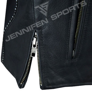Chaleco de Motocicleta Personalizado para Mujer, Talla Grande, con Pedrería, Resistente al Viento, a la Abrasión y al Agua, de Cuero Genuino - Product Image 2
