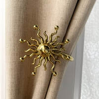 Attache-rideau décoratif en métal doré antique, style traditionnel, avec motif floral