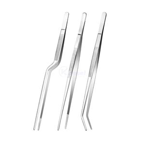 Pince de cuisine professionnelle en acier inoxydable noir mat pour la présentation culinaire – Outil de chef de précision - Product Image 1