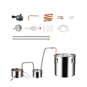 Distillatore Elettrico di Alcol in Acciaio Inox da 50 L (13,2 Galloni) con Doppio Condensatore e Serpentina in Rame a Raffreddamento Rapido - Product Image 1