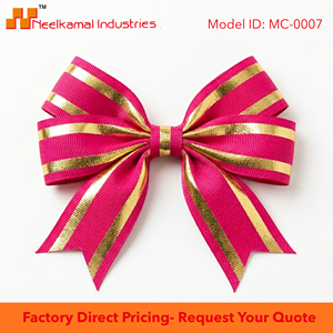 Neelkamal Industries 25mm Hot Pink Gold Metallic Ribbon Premium Decorative Trim for Gift Wrapping Luxury Packaging - Product Image 6