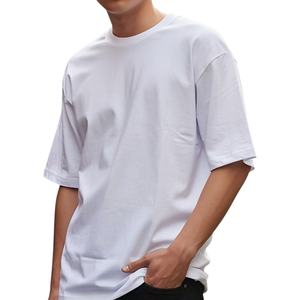 Fábrica al por mayor de gran tamaño 100% algodón hombres Camisetas cuello redondo Etiqueta de lavado personalizada 100% algodón camiseta para hombres ajuste suelto - Product Image 1