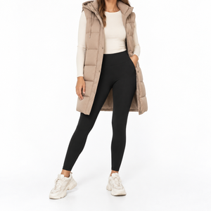 Chaleco acolchado de lona con cremallera, estilo burbuja, sin mangas, para mujer, informal, estilo urbano, ideal para invierno, venta al por mayor - Product Image 4