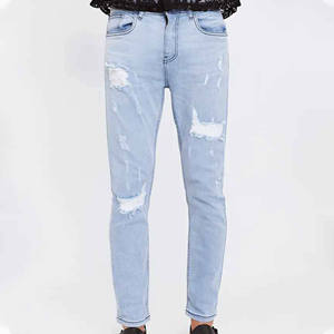 Pantalones Jogger Rectos Desgastados de la Mejor Calidad, Casuales, Transpirables, 100% Algodón, Pantalones Vaqueros para Hombre en Venta - Product Image 5