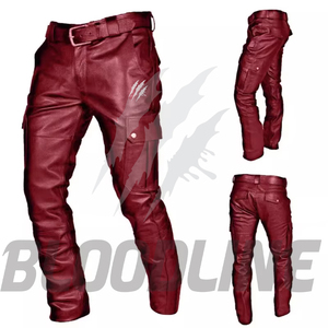Pantalones de Motocicleta de Cuero Negro para Hombre BLOODLINE INTERNATIONAL BI-MP-057, Transpirables, Resistentes al Viento, Estilo Racing, para Invierno - Product Image 5