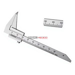 Pied à coulisse de précision 5 pouces 0-80 mm, outil de mesure pour laboratoire dentaire, jauge de mesure à vernier en acier inoxydable - Product Image 1