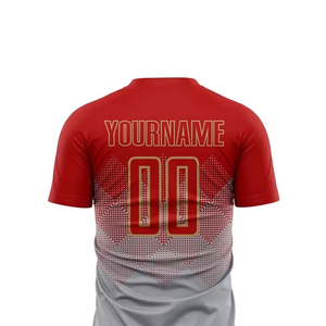 Ensemble d'uniformes de football personnalisés en polyester respirant, maillot et short de football, impression par transfert thermique, kit d'équipe OEM en gros - Product Image 4