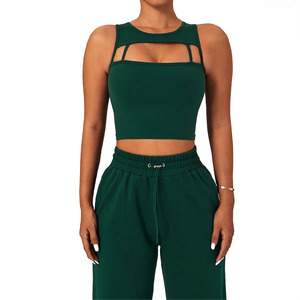 Conjunto Deportivo de 2 Piezas para Mujer, Top Corto y Pantalones Jogger, Transpirable, Informal, para Gimnasio, con Logotipo Personalizado al por Mayor - Product Image 2