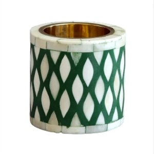 Brûleur d'encens arabe en céramique écologique HANNAN HANDICRAFT HH-00124 avec incrustation de os, fonction anti-odeur, pour usage domestique et cadeaux, style indien - Product Image 1