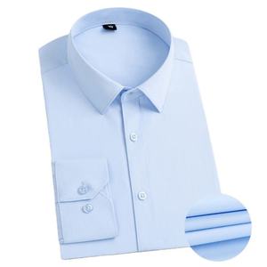 Camisa de Vestir Roja para Hombre, Manga Larga, Color Sólido, Formal, Popelina de Algodón Antiarrugas, para Otoño - Product Image 3