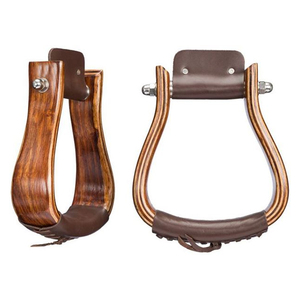 Estribos de madera natural para montar a caballo, soporte duradero para los pies, accesorios para el sillín, equipo ecuestre hecho a mano para jinetes - Product Image 1