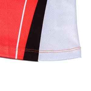 Camiseta Deportiva de Poliéster con Estampado Digital a Rayas Rojas, Cuello en V, Manga Corta, Secado Rápido, Uniforme de Voleibol, Primavera Verano, Partido de Club - Product Image 5