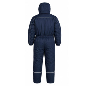 <b>Boys</b> Navy Blue Hooded Snowsuit Full Length Waterproof Winter Wear Casual Style Solid Color Zipper Closure - Product Image 3