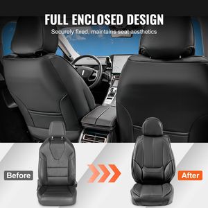 Fundas Universales de Piel Sintética para Asientos de Coche, Juego Completo de 13 Piezas para Asientos Delanteros y Traseros con Diseño Completamente Cerrado - Product Image 3