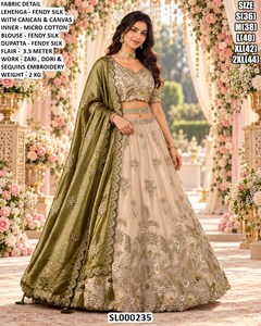 Ensemble de luxe en soie Lehenga Choli pour femmes – Disponible en options cousues et non cousues - Product Image 2