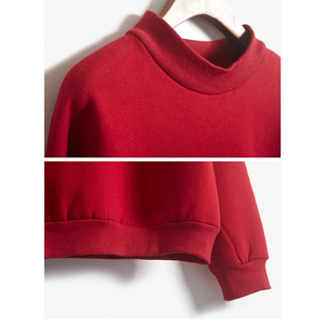 Custom Women Mock Neck Sweatshirt Heavyweight Lined Pullover OEM Supplier - Product Image 5