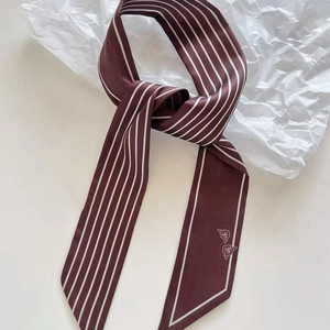 Nuevo Pañuelo de Seda a Rayas de Marca de Lujo para Mujer, Pañuelo para el Cabello, Pañuelos Finos de Seda, Foulard para Dama, Pañuelo para el Cuello, Cinta para Asa de Bolso - Product Image 3