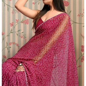Sari para Mujer, Ropa Tradicional India, Diseño Elegante y Drapeado, Tela Suave y Ligera, Prenda Étnica Hermosa para Bodas - Product Image 6