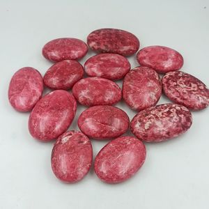 Pierre de Thulite Ovale Naturelle Polie à la Main, Pierre Précieuse Rose, Cristal à Image Gravée Plate, Méditation, Reiki, Guérison Énergétique des Chakras - Product Image 2