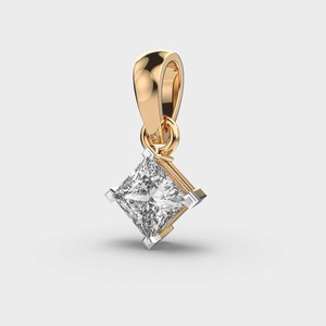 Colgante de Diamante Solitario con Corte Princesa, Cultivado en Laboratorio, Plata de Ley 925, Chapado en Rodio de Lujo, Certificado IGI, para Mujer, Modelo Avina - Product Image 1