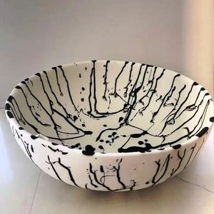 Bol en résine sculpté à la main de haute qualité, poli miroir, pour soupes et nouilles, vaisselle de cuisine, assiette à riz artisanale, emballage carton - Product Image 6