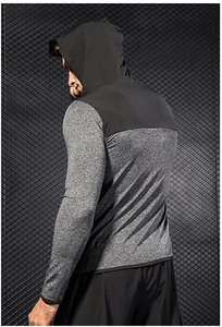 Sudadera con capucha deportiva para hombre con cremallera completa, ropa deportiva personalizada para gimnasio, entrenamiento, correr, fitness - Product Image 2