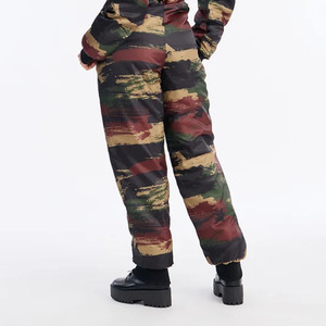 Women <b>Camouflage</b> Full Length <b>Tracksuit</b> Loose Fit Stand Collar Zipper Front With Side Pockets Winter Casual Wear - Product Image 3