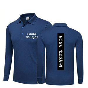 Chemise de golf décontractée à manches longues pour homme, taille plus, bleu pastel, respirante, 100% coton, jersey 260g, imprimé 3D, DROGEN EXPORT - Product Image 1