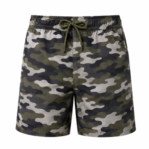 Bañadores Casuales para Hombre con Estampado de Camuflaje, Secado Rápido, Cordón Ajustable, Corte Regular, 100% Poliéster, Diseño Tejido, Logotipo Frontal - Product Image 1