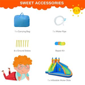Grande Castello Gonfiabile da Esterno con Scivolo d'Acqua, Attrezzatura per Divertimento all'Aperto Senza Ventilatore - Product Image 3