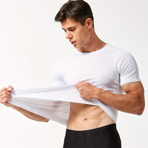 Men's Black Short Sleeve <b>Compression</b> <b>Shirt</b> Quick Dry Polyester Rash Guard for Gym Fitness Training - Product Image 5