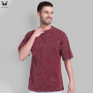 เสื้อยืดคอตตอนแท้ทรงหลวมสไตล์วินเทจ ล้างสีแบบแอซิดวอช ราคาขายส่ง ผู้ผลิตที่ดีที่สุด ดีไซน์ใหม่ล่าสุด เสื้อยืดผู้ชายล้างสีแบบแอซิดวอช - Product Image 2