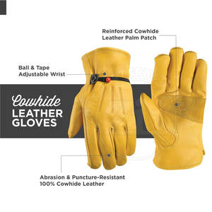 Nouveauté : Gants de travail à écran tactile, de qualité supérieure, respirants, en cuir, anti-chaleur, imperméables et durables - Product Image 2